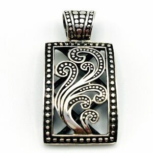 Vintage Silpada 925 Sterling Silver Paisley Rectangular Pendant S1744 EUC Signed